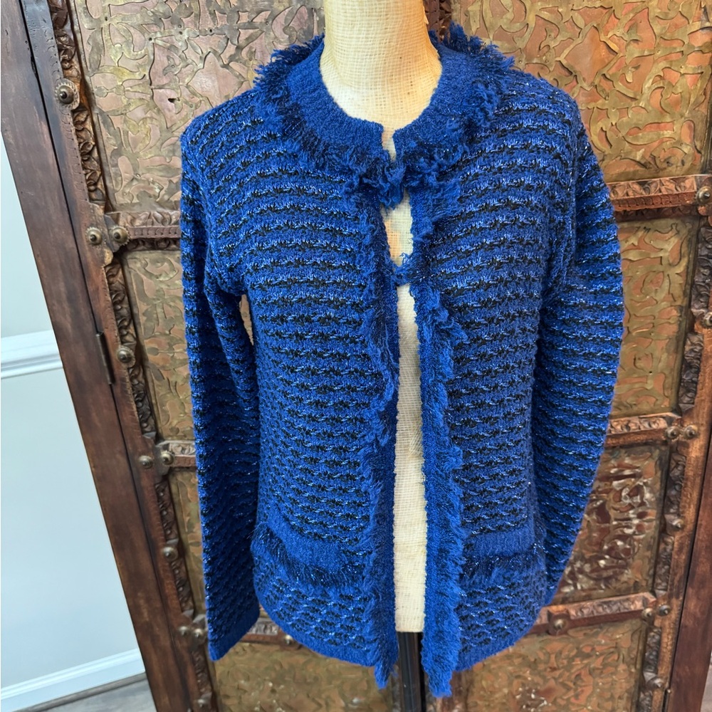 Harley Blue‎ Textured Women's cardigan 2